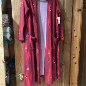 LuLaRoe Sarah duster cardigan with great Southwestern vibe!